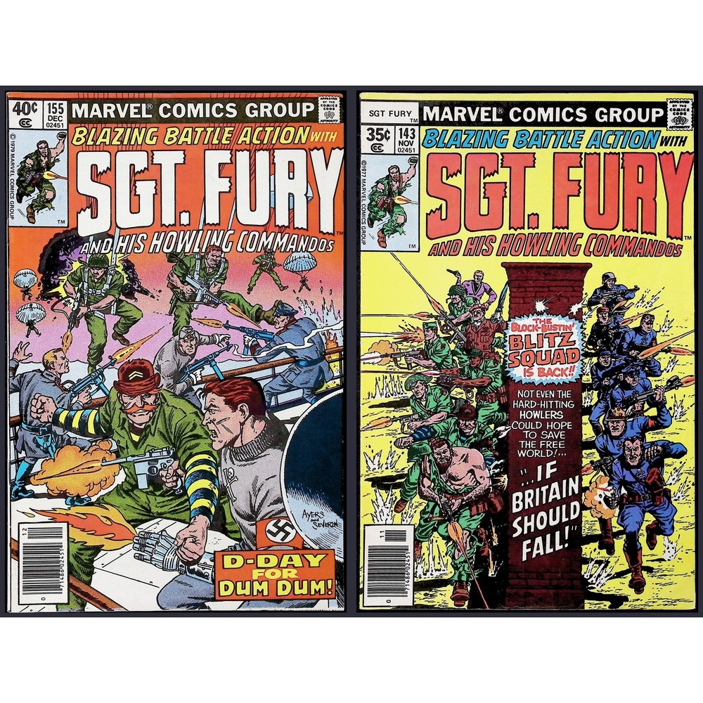 Sgt. Fury Howling Commandos 2X Comic Lot #155 143 1st Hecate Newsstand Marvel